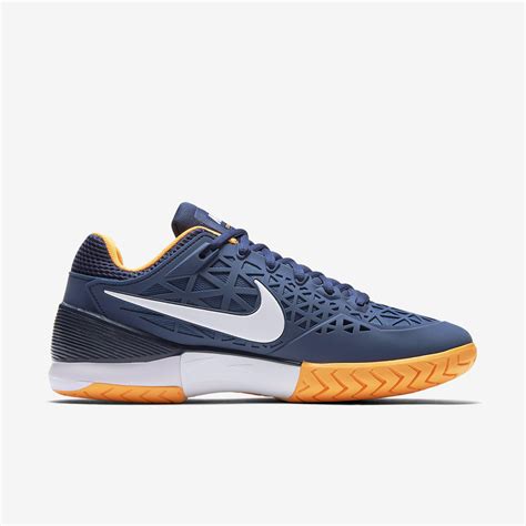 Nike Mens Zoom Cage 2 Tennis Shoes - Blue/Citrus - Tennisnuts.com