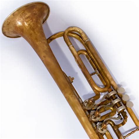 Antique German Alto Trumpet in rusty raw brass (steampunk style ...