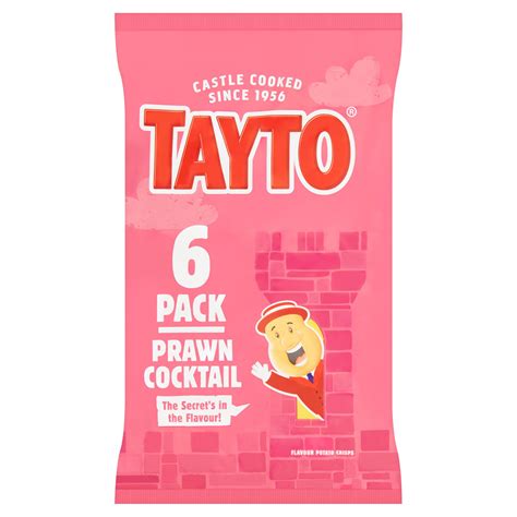 Tayto Prawn Cocktail Flavour Potato Crisps 6 x 25g | Multipack Crisps | Iceland Foods