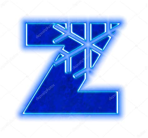 Winter snowflake alphabet - letter Z — Stock Photo © silverkblack #1427299