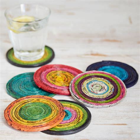 Recycled Newspaper Set Of Six Coasters By Paper High | Recycle ...