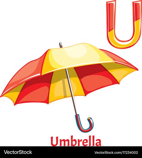 Alphabet letter u umbrella Royalty Free Vector Image