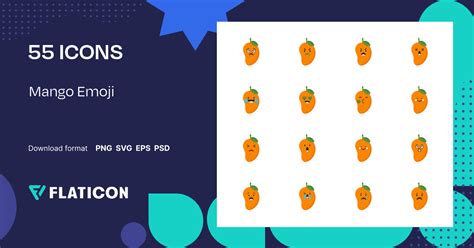 Mango Emoji Icon Pack | Color fill | 55 .SVG Icons