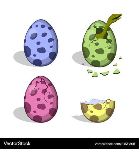 Dinosaur eggs in cartoon style isolated image Vector Image