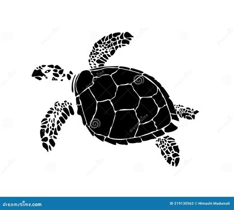 Black Sea Turtle Silhouette Illustration , Abstract Illustration on ...