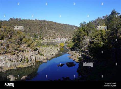 Cataract Gorge with historic Alexandra Suspension Bridge Stock Photo ...