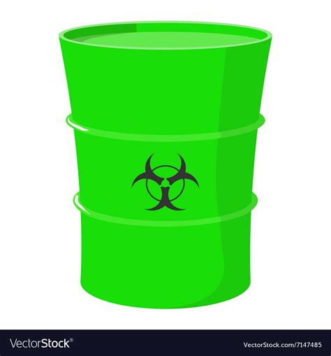 Cartoon barrel with toxic waste Royalty Free Vector Image