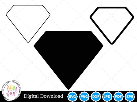 Diamond Silhouette With Two Outlines Diamond SVG Diamond Outline SVG ...