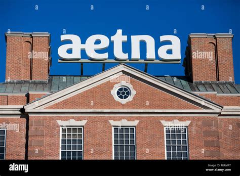 A logo sign outside of the headquarters of Aetna, Inc., in Hartford, Connecticut on November 21 ...