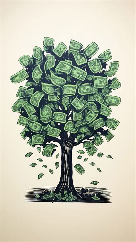 Dollar money tree drawing green | Free Photo Illustration - rawpixel