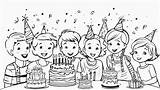 Premium Vector  Coloring Of A Childrens birthday party sketch template