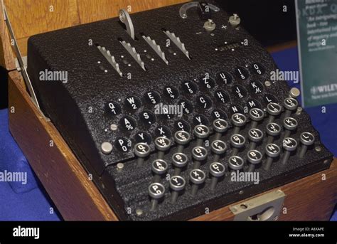 Enigma machine in the Bletchley Park Museum UK Stock Photo - Alamy