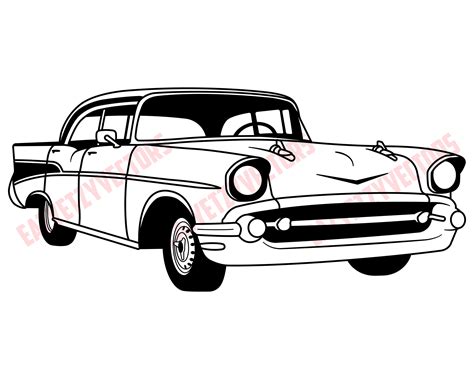 1957 Chevrolet Bel Air Vector File Drawing - Etsy Australia