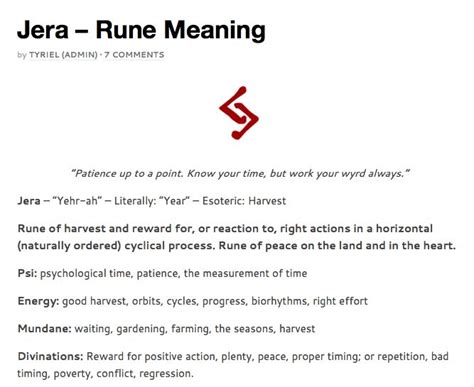 Rune: Jera, Harvest, Patience | Runes meaning, Norse symbols, Runes