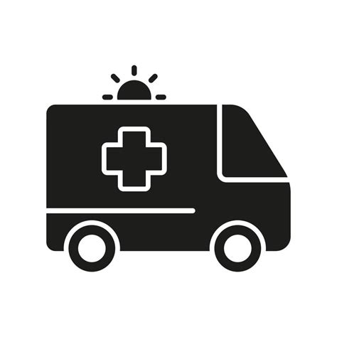 Ambulance Silhouette Icon. Paramedic's Transport for First Aid Service Symbol. Emergency Car ...