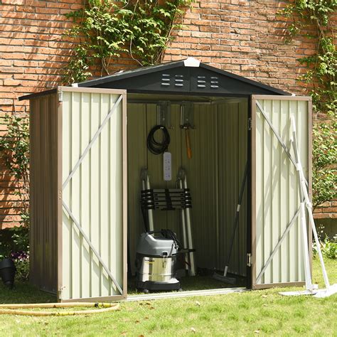 Buy Catrimown Backyard 6x4 Storage Sheds, Galvanized Steel Outdoor Storage Shed with Air Vent ...