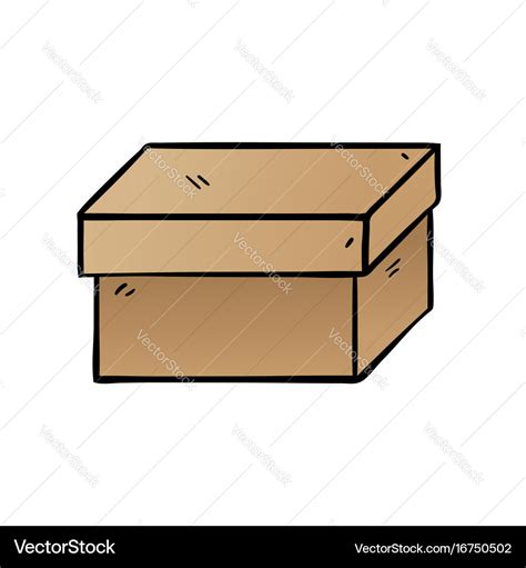 Cartoon box on white background Royalty Free Vector Image