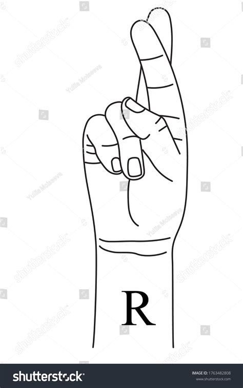 Hand Gesture Showing Letter R On Stock Vector (Royalty Free) 1763482808 ...