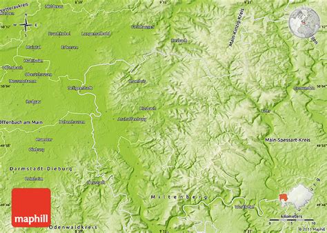 Physical Map of Aschaffenburg