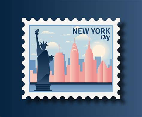 New York Postage Stamps 276046 Vector Art at Vecteezy