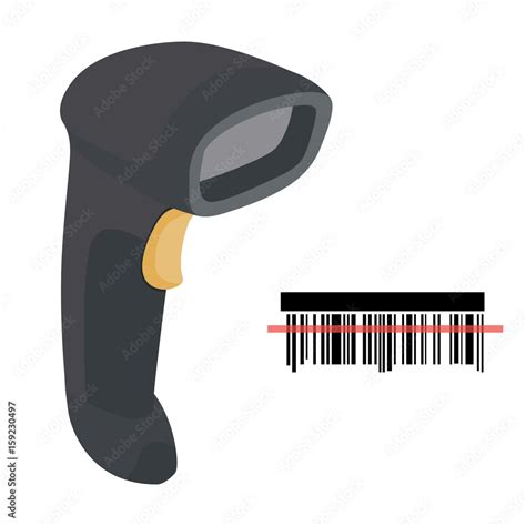 Barcode scanner scanning barcode. Bar code scanner icon. Handheld ...