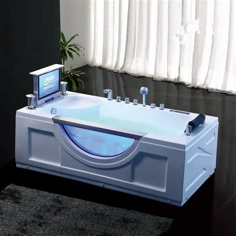 1700mm Bathroom Whirlpool Bathtub LED Colored Lights Indoor Spa Double ...