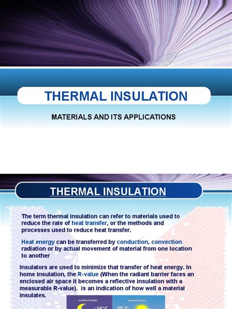 Thermal Insulation: Materials and Its Applications | PDF