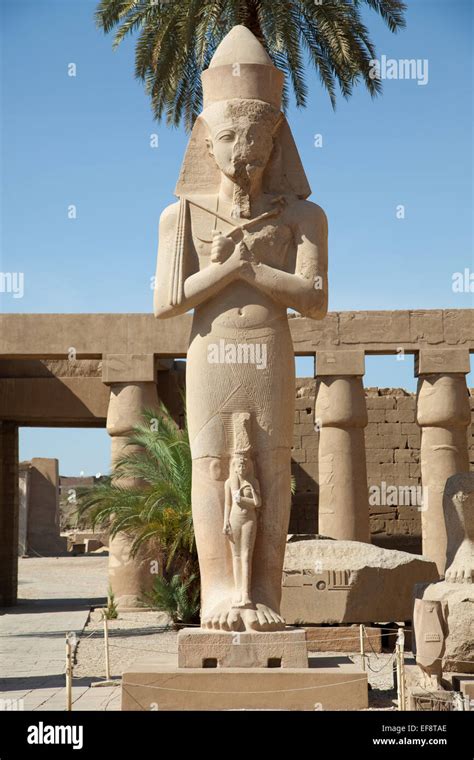 Ramses II statue in the Temple of Amun-Ra at Karnak. Luxor, Egypt Stock ...