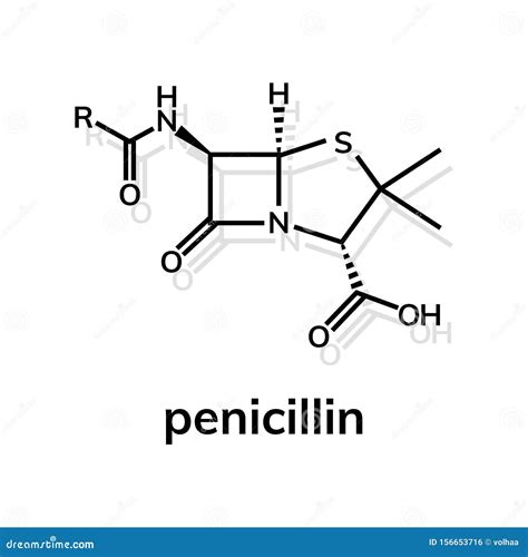 Penicillin Chemical Formula Stock Vector - Illustration of antibiotic, molecular: 156653716