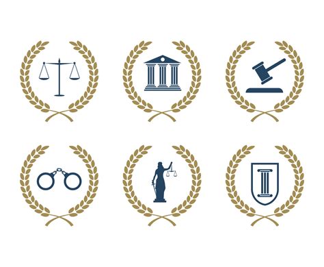 Lawyer Logo Vector With Wreath Vector Art & Graphics | freevector.com