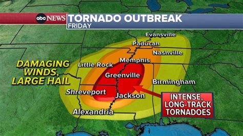 Dangerous tornado outbreak heads to the South: Latest forecast - ABC News