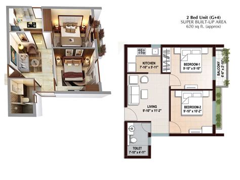 2 Bhk Floor Plan With Dimensions | Viewfloor.co