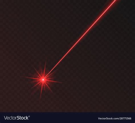 Red laser beam light effect isolated Royalty Free Vector