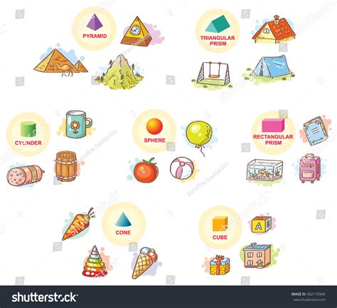 3d Shapes Example Objects Everyday Life: vetor stock (livre de direitos ...