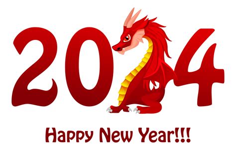 Chinese Happy New year 2024 , cute dragon. Greeting card with red dragon 23799056 PNG