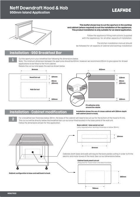 Neff D95DAP8N0B 90cm Black Downdraft Cooker Hood Installation guide | Manualzz