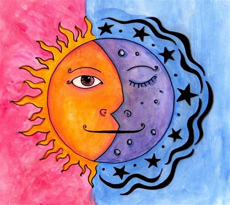 rtsfsdfg | Sun and moon drawings, Moon painting, Sun painting