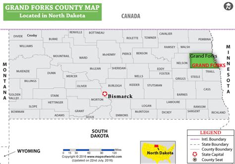 Grand Forks County Map, North Dakota