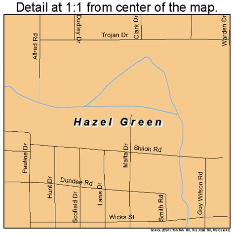 Hazel Green Alabama Street Map 0133808