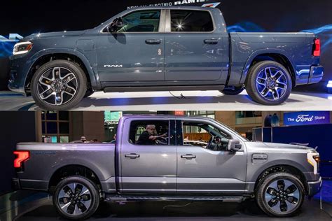 Auto Show Faceoff: 2025 Ram 1500 REV Vs. 2023 Ford F-150 Lightning ...