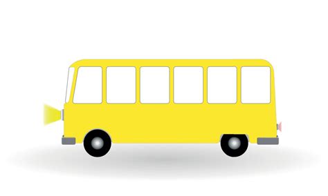 Cartoon cheerful minibus Isolated on White Background. Vector ...