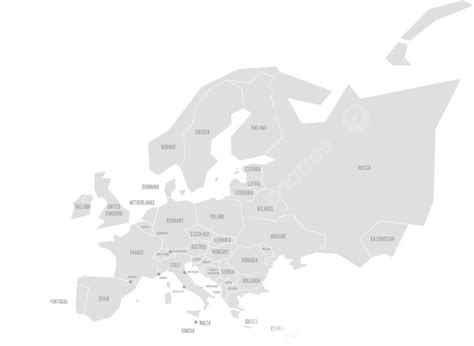 Minimalistic Political Map Of Europe In Grey Clean Vector Graphic Design Vector, Abstract, State ...