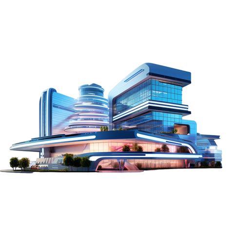 Futuristic city mall. Architectural high-rise shopping ai generative 32547046 PNG