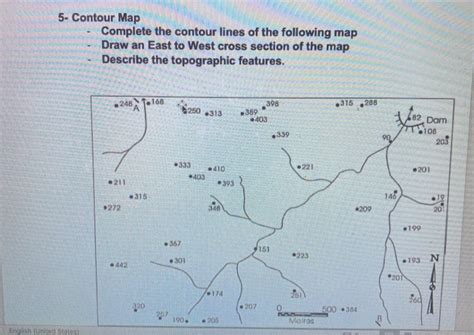 Solved 5- Contour Map Complete the contour lines of the | Chegg.com