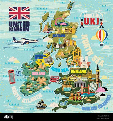 Lovely united kingdom attractions map hi-res stock photography and images - Alamy