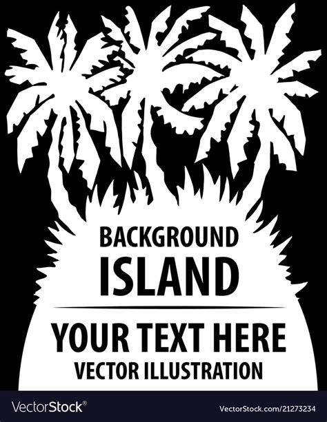 Island background silhouette Royalty Free Vector Image