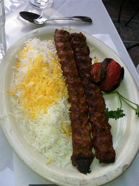 Koobideh Of Beef Entrée With Saffron Rice At Shiraz Restaurant In Sherman Oaks, California ...