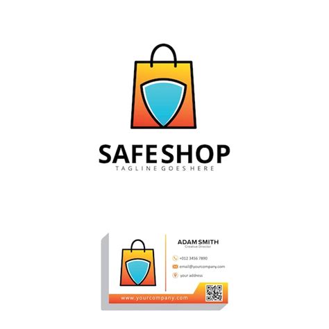 Premium Vector | Safe shop logo design template