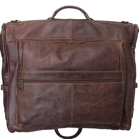 AmeriLeather Leather Three-suit Garment Bag (Vintage Terazzo Brown) | Ala's Styles | Garment ...