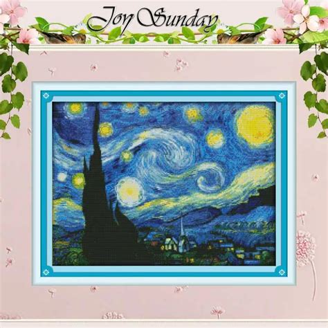 The Starry Night of Van Gogh Counted Cross Stitch 11CT 14CT Cross ...